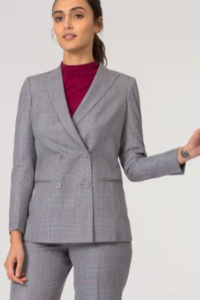 Glen Plaid Double Breasted Blazer with Trouser