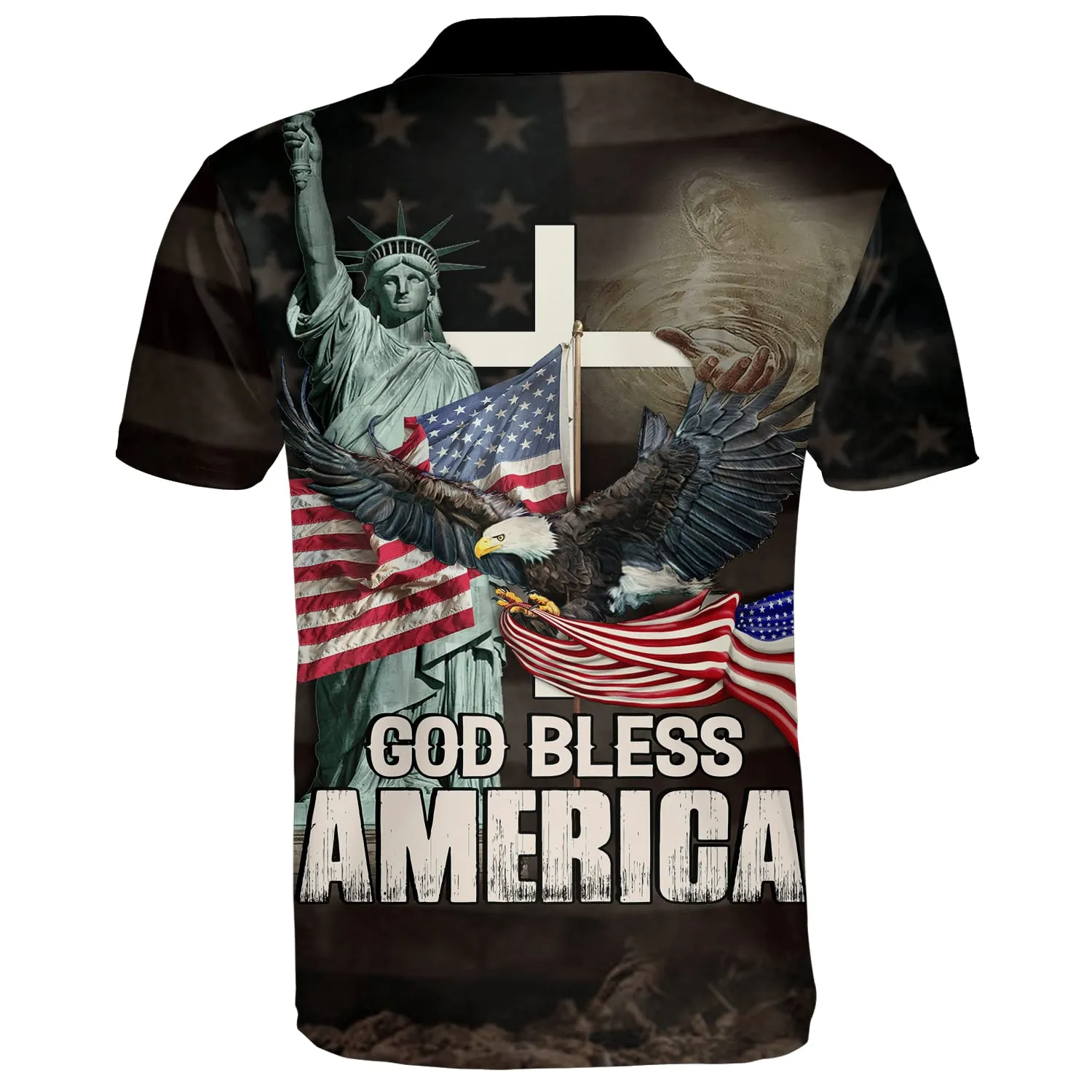 God Bless America Polo Shirt - Christian Shirts & Shorts