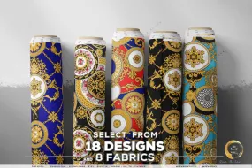 Gold Circles Apparel Fabric 3Meters , 9 Designs | 8 Fabrics Option | Baroque Fabric By the Yard | 031