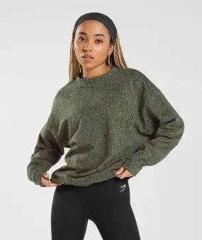 Gymshark Mineral Print Sweatshirt - Core Olive