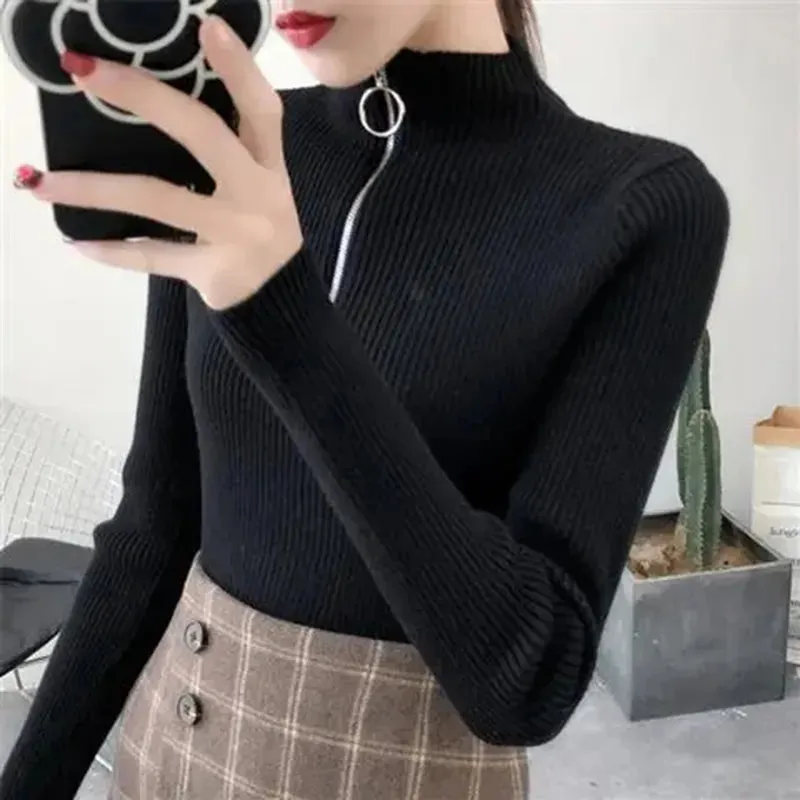 Half Zipper Neck Jumper Sweater