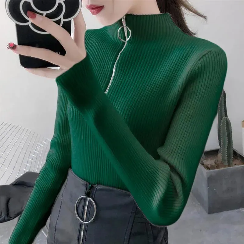 Half Zipper Neck Jumper Sweater