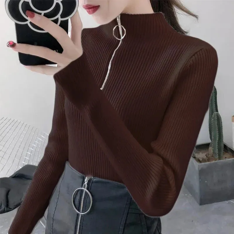 Half Zipper Neck Jumper Sweater