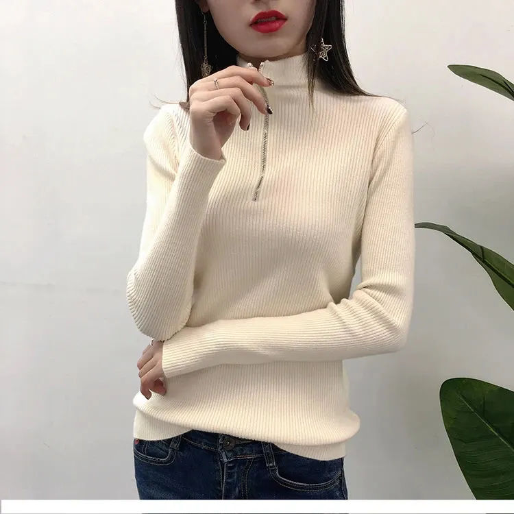 Half Zipper Neck Jumper Sweater