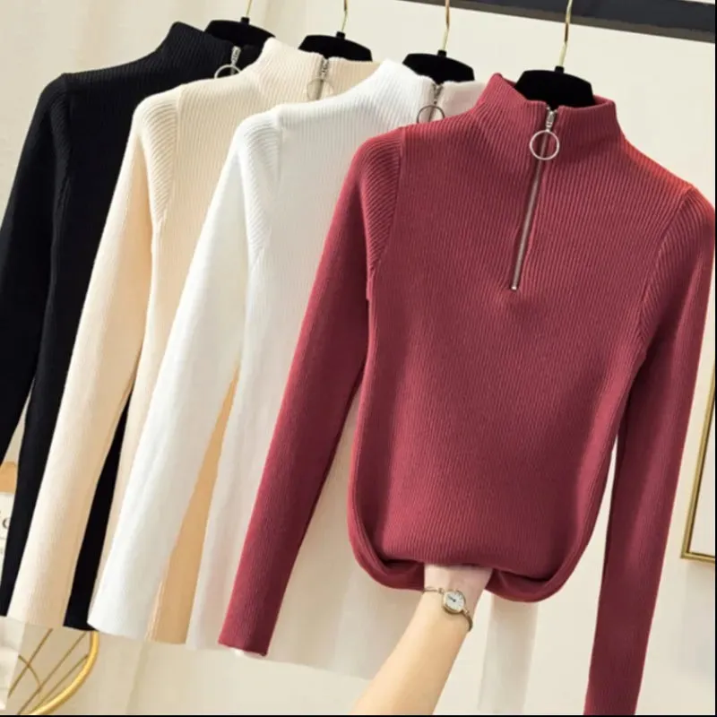 Half Zipper Neck Jumper Sweater