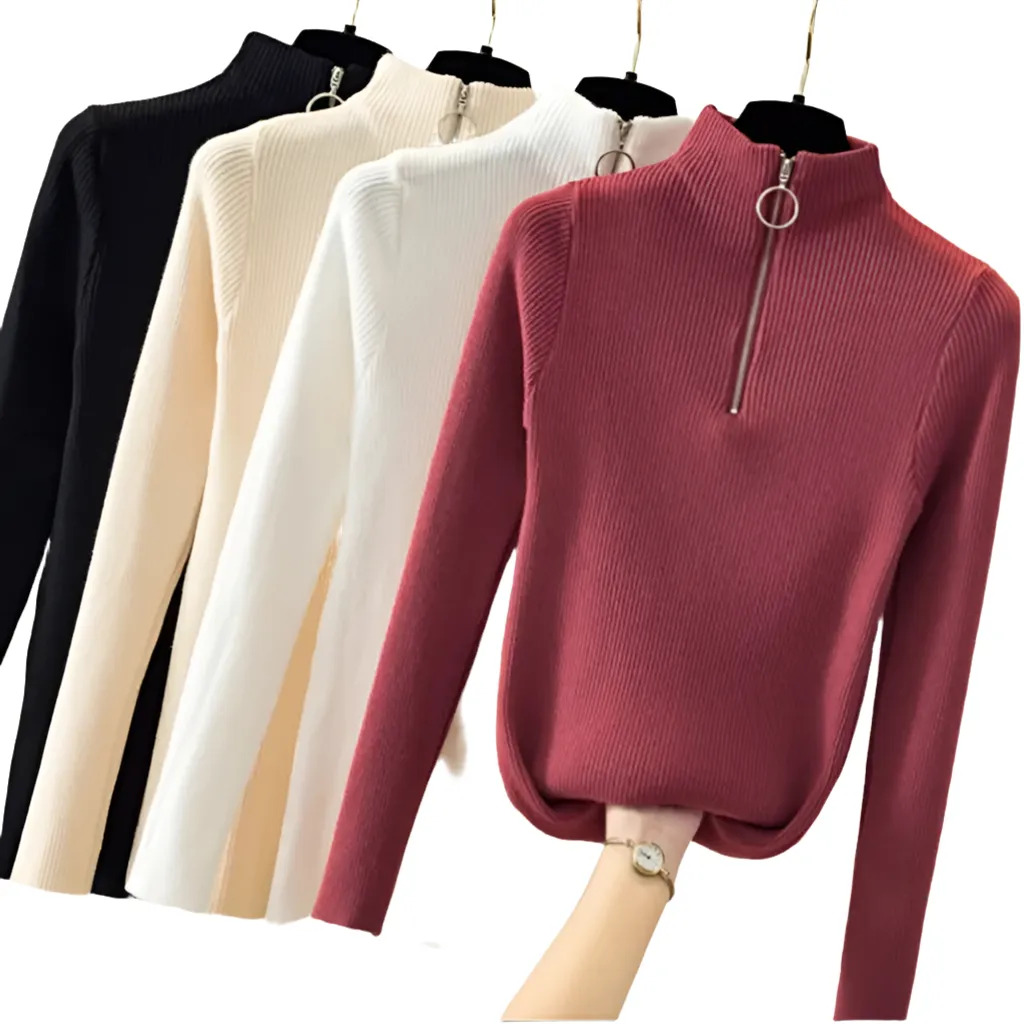 Half Zipper Neck Jumper Sweater