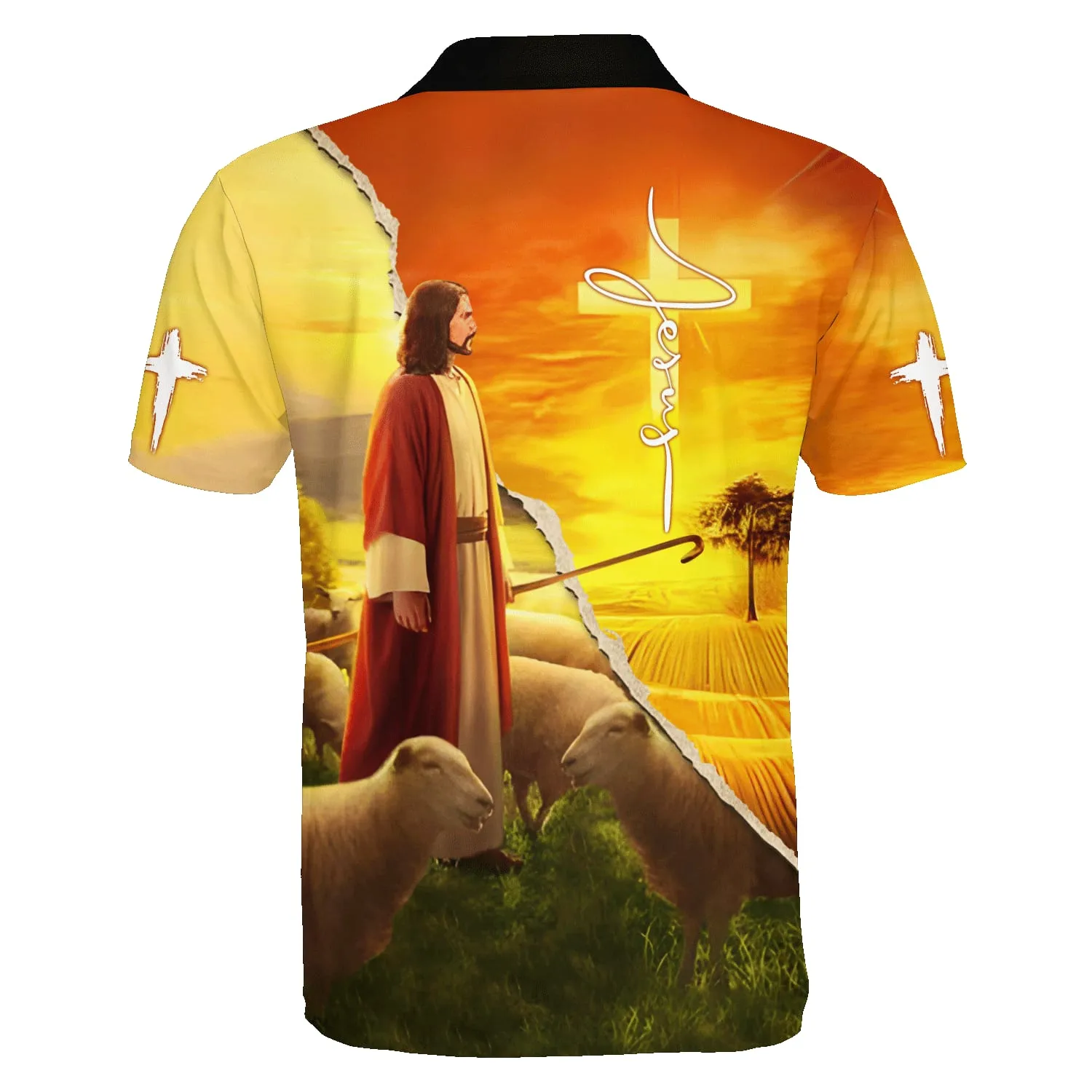 Jesus And Lamb Polo Shirt - Christian Shirts & Shorts