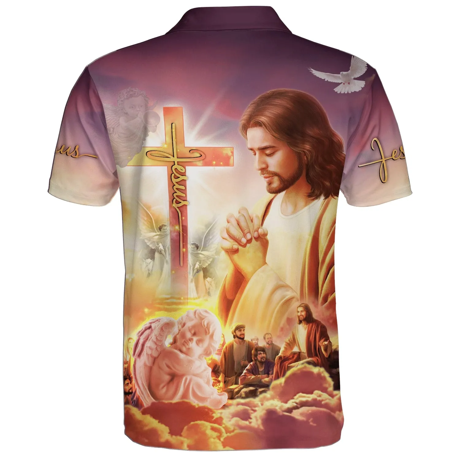 Jesus Christ Pray Polo Shirt - Christian Shirts & Shorts