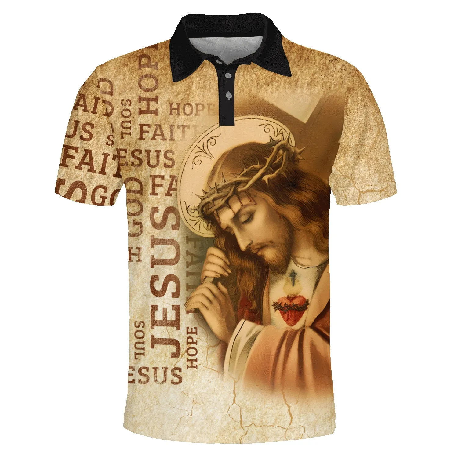 Jesus Faith Hope Soul Polo Shirt - Christian Shirts & Shorts