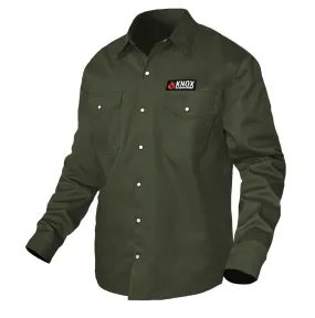 Knox FR Shirt Military Green With Pearl Snap Buttons