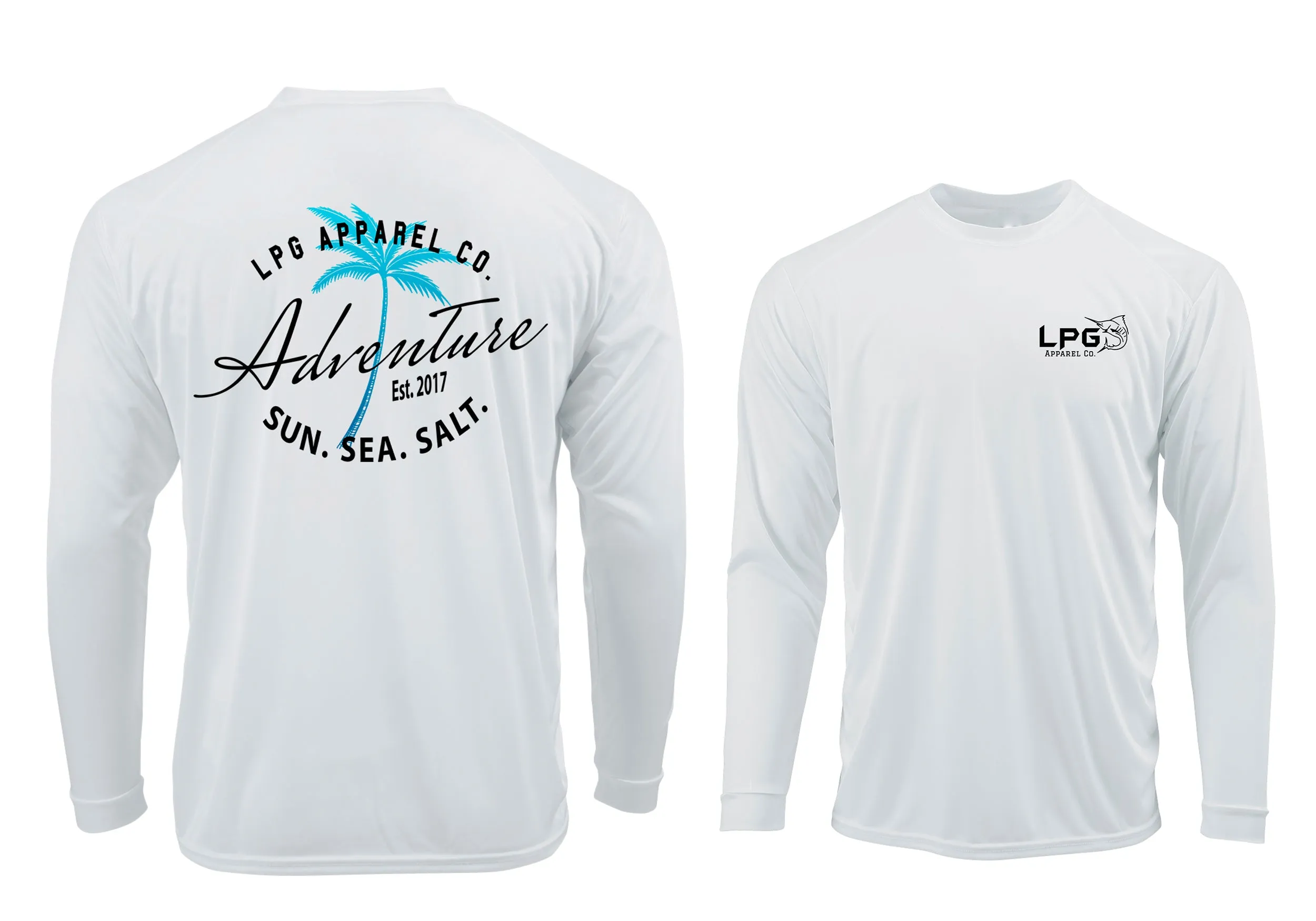 LPG Apparel Co. Adventure Palm Tree Surf LS Performance UPF 50 Unisex Shirt