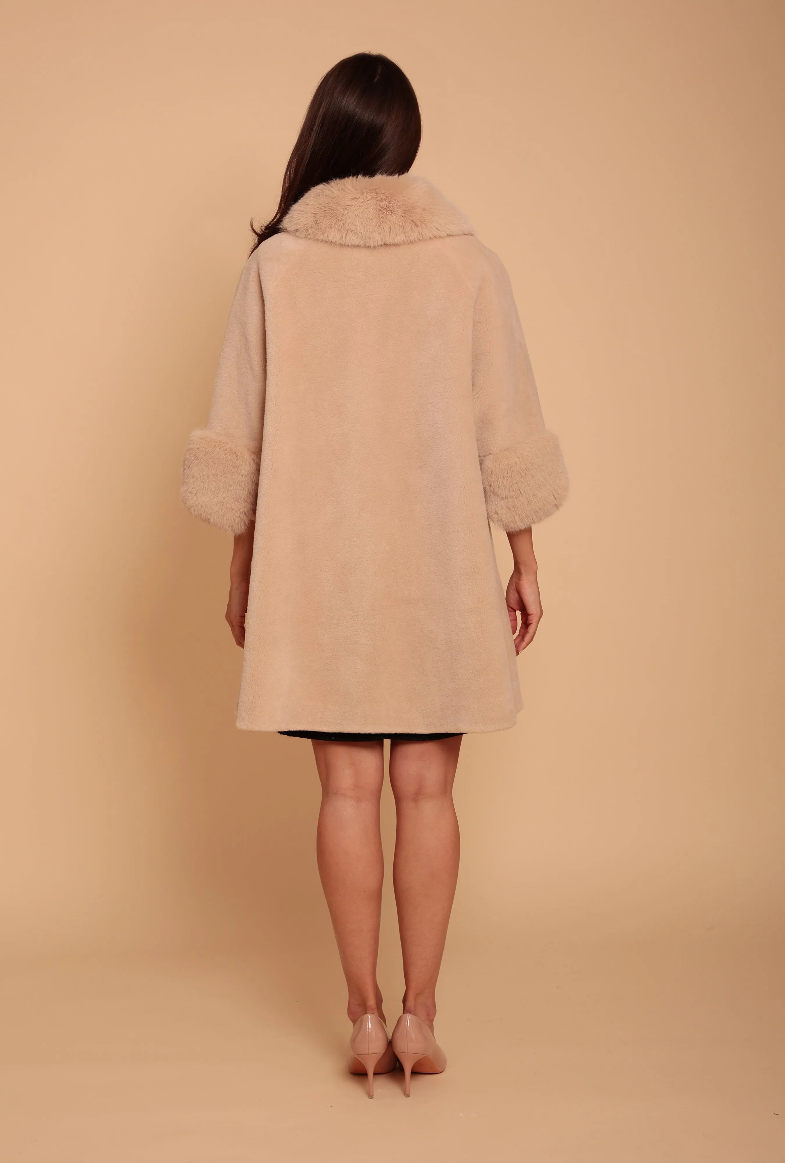 'Marilyn' Wool Swing Coat in Cammello