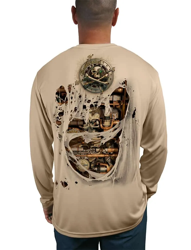 Men's Fishin Machine UV Fishing Shirt by Rattlin Jack | Long Sleeve | UPF 50 Sun Protection | Performance Polyester Rash Guard |