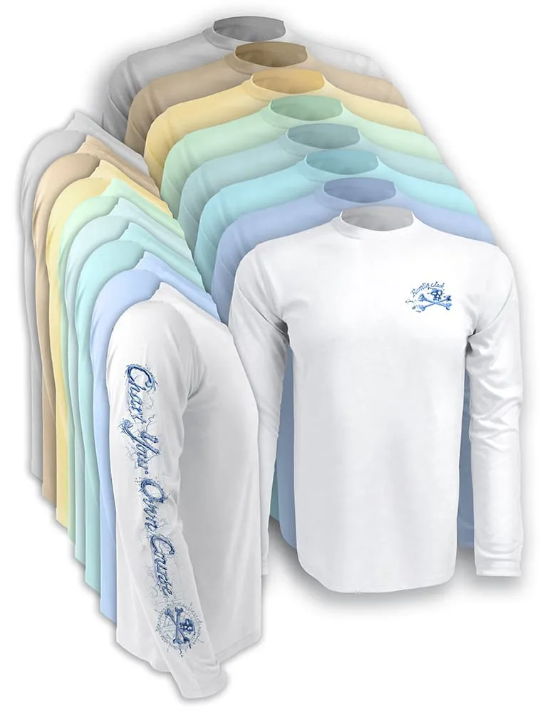 Men's Sun Protection UV Shirt Bluefish by Rattlin Jack | Long Sleeve | UPF 50 | Performance Polyester Rash Guard |