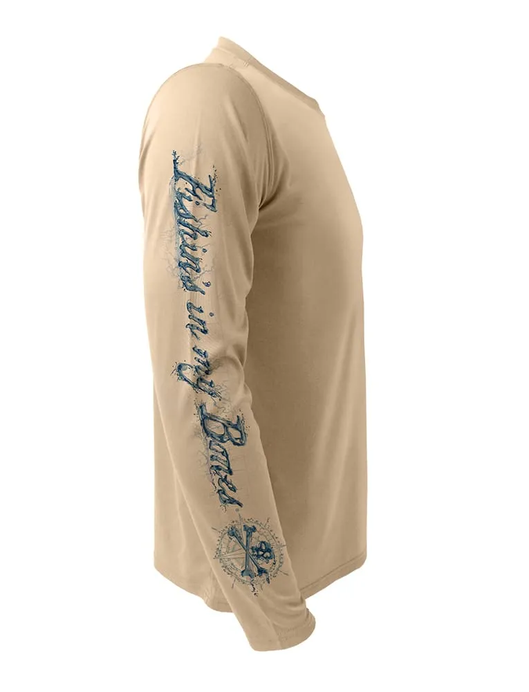 Men's UV Skull Logo Brown Trout by Rattlin Jack | Long Sleeve | UPF 50 Sun Protection | Performance Polyester Rash Guard |