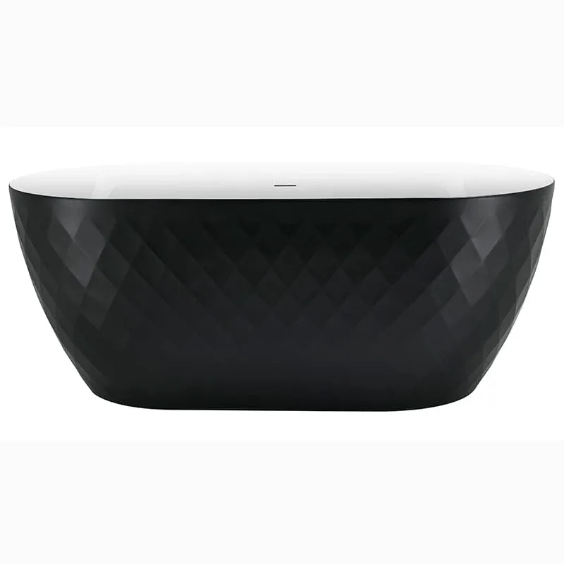 Mokleba 59" Unique Design Oval Acrylic Bathtub Freestanding Soaking Tub