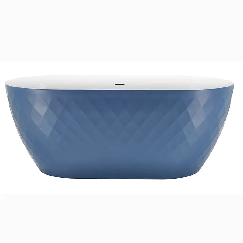 Mokleba 59" Unique Design Oval Acrylic Bathtub Freestanding Soaking Tub