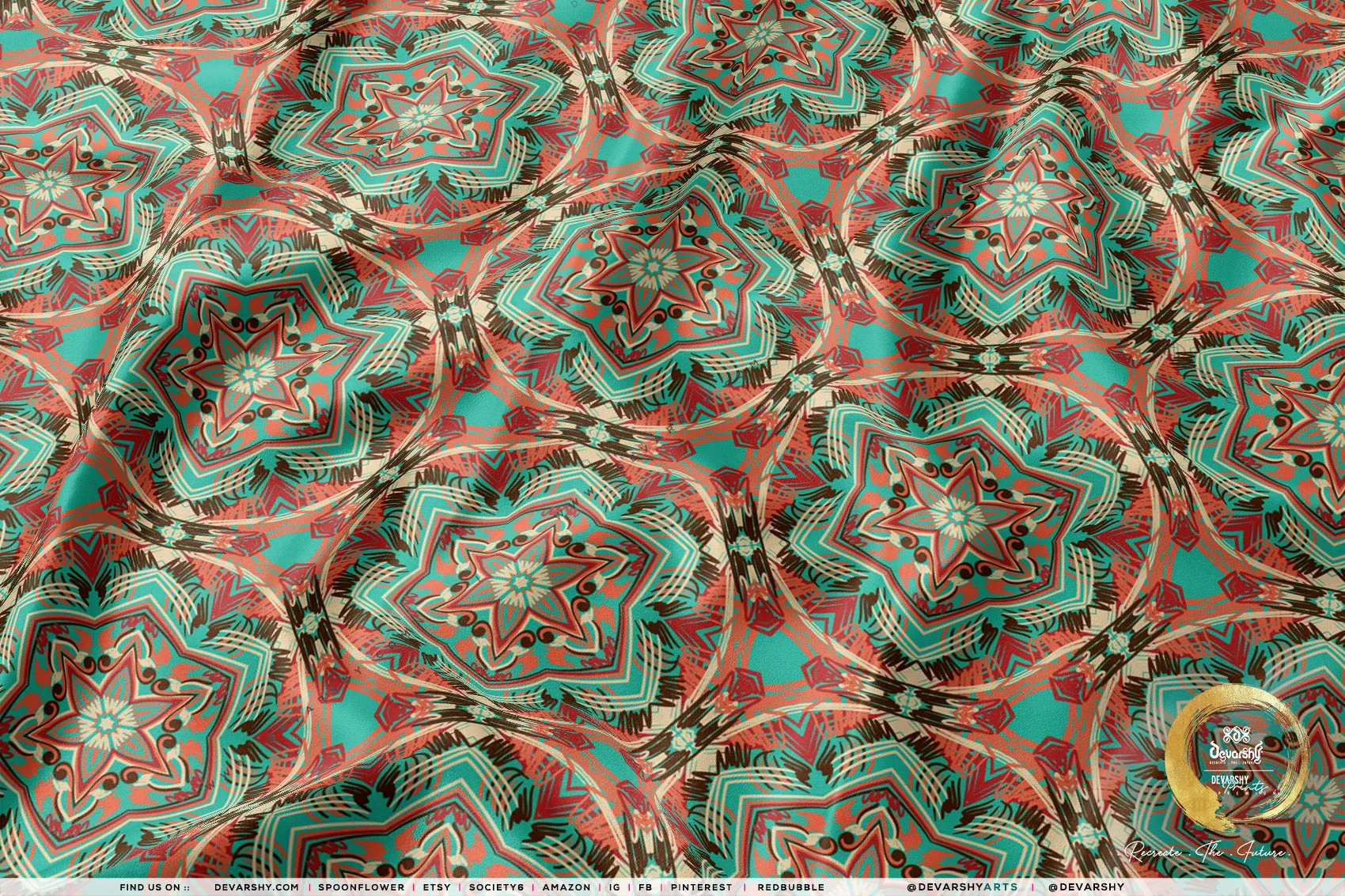 Multi Mandala Apparel Fabric 3Meters , 9 Designs | 8 Fabrics Option | Fabric By the Yard | D20324