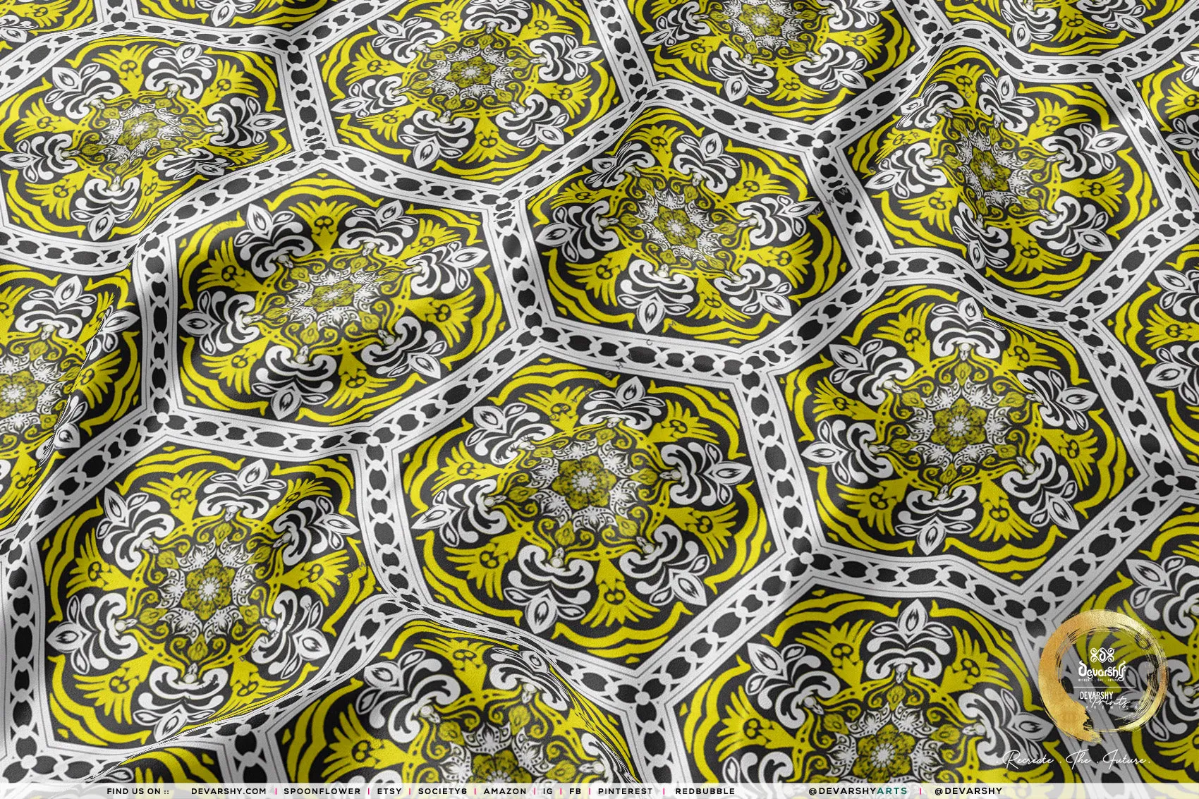 Multi Mandala Apparel Fabric 3Meters , 9 Designs | 8 Fabrics Option | Fabric By the Yard | D20324