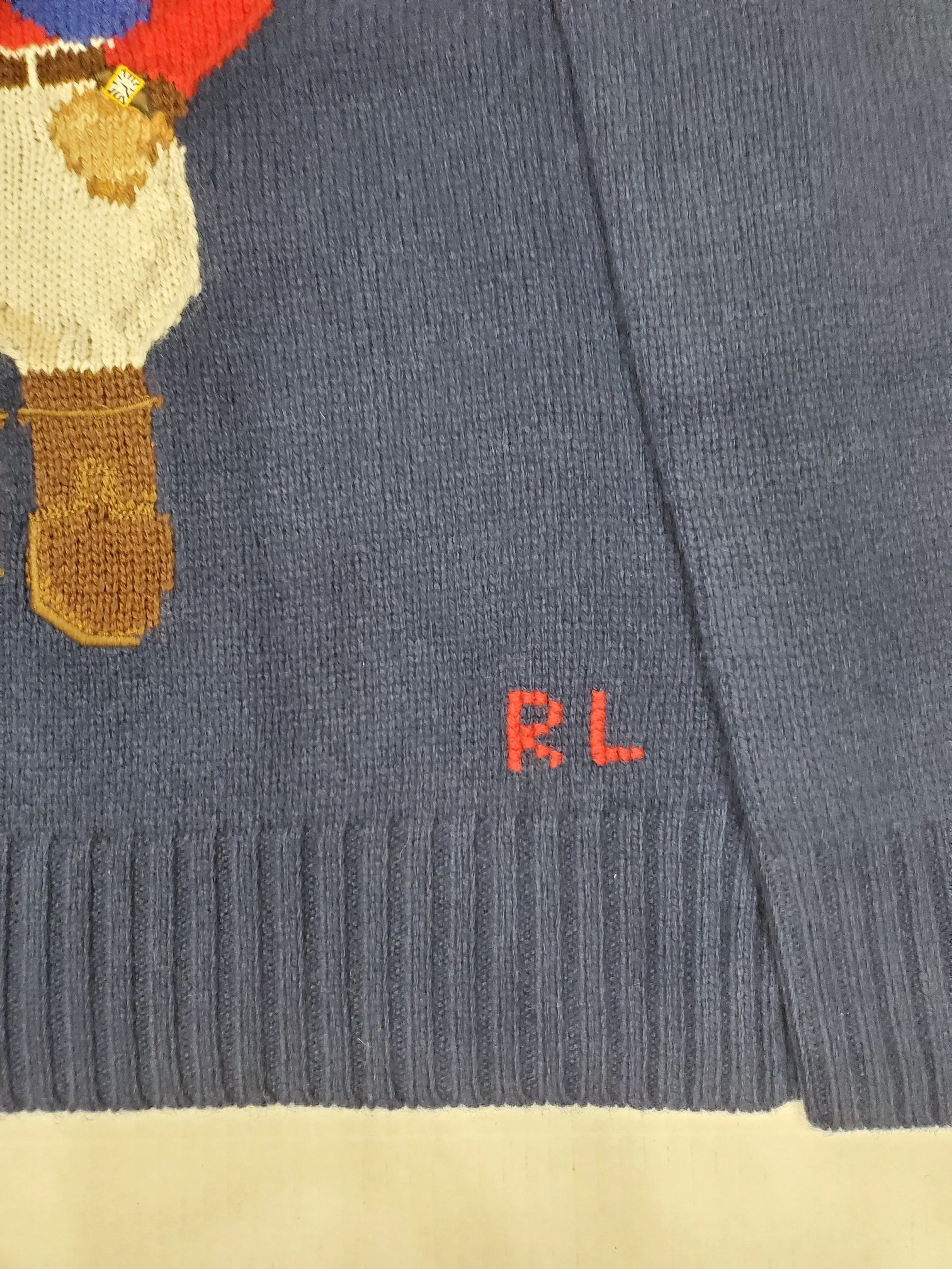 Nwt Polo Ralph Lauren Women's Navy Sunglass Wool Teddy Bear Sweater