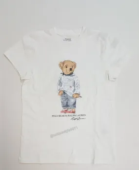 Nwt Polo Ralph Lauren Women's White RL Sweater Teddy Bear Tee