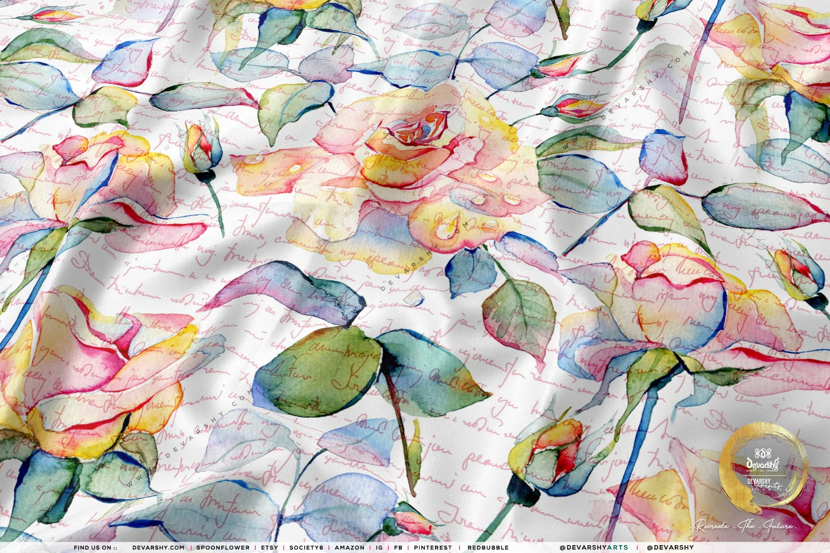 Organic Florals Apparel Fabric 3Meters , 9 Designs | 8 Fabrics Option | Fabric By the Yard | D20169