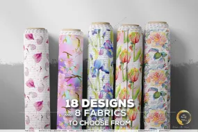 Painted Floral Apparel Fabric 3Meters , 9 Designs | 8 Fabrics Option | Fabric By the Yard | D20165