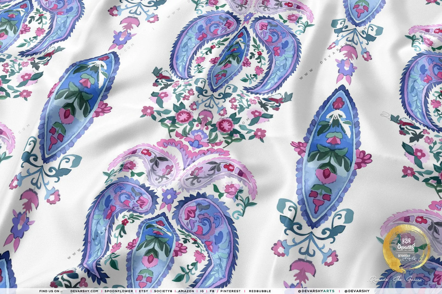 Paisleys Apparel Fabric 3Meters , 9 Designs | 8 Fabrics Option | Fabric By the Yard | D20242