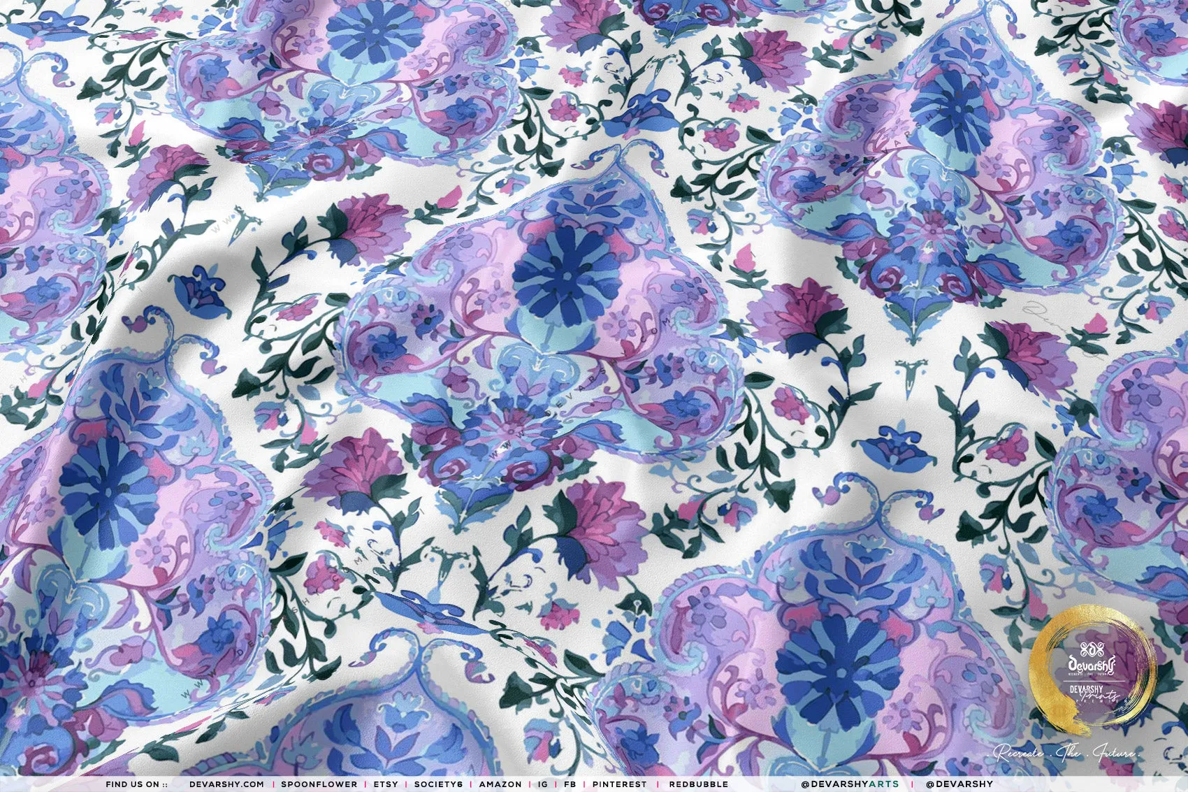 Paisleys Apparel Fabric 3Meters , 9 Designs | 8 Fabrics Option | Fabric By the Yard | D20242