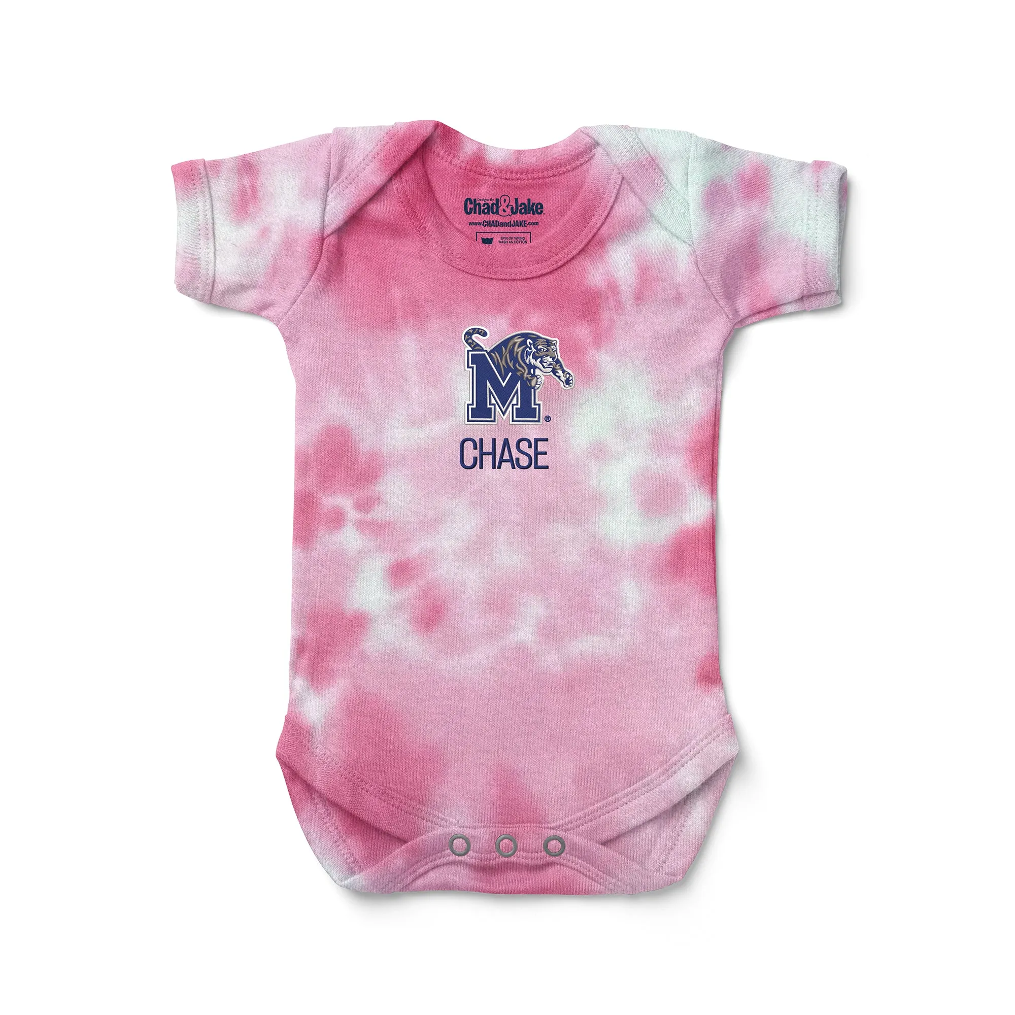 Personalized Memphis Tigers Tie Dye Bodysuit