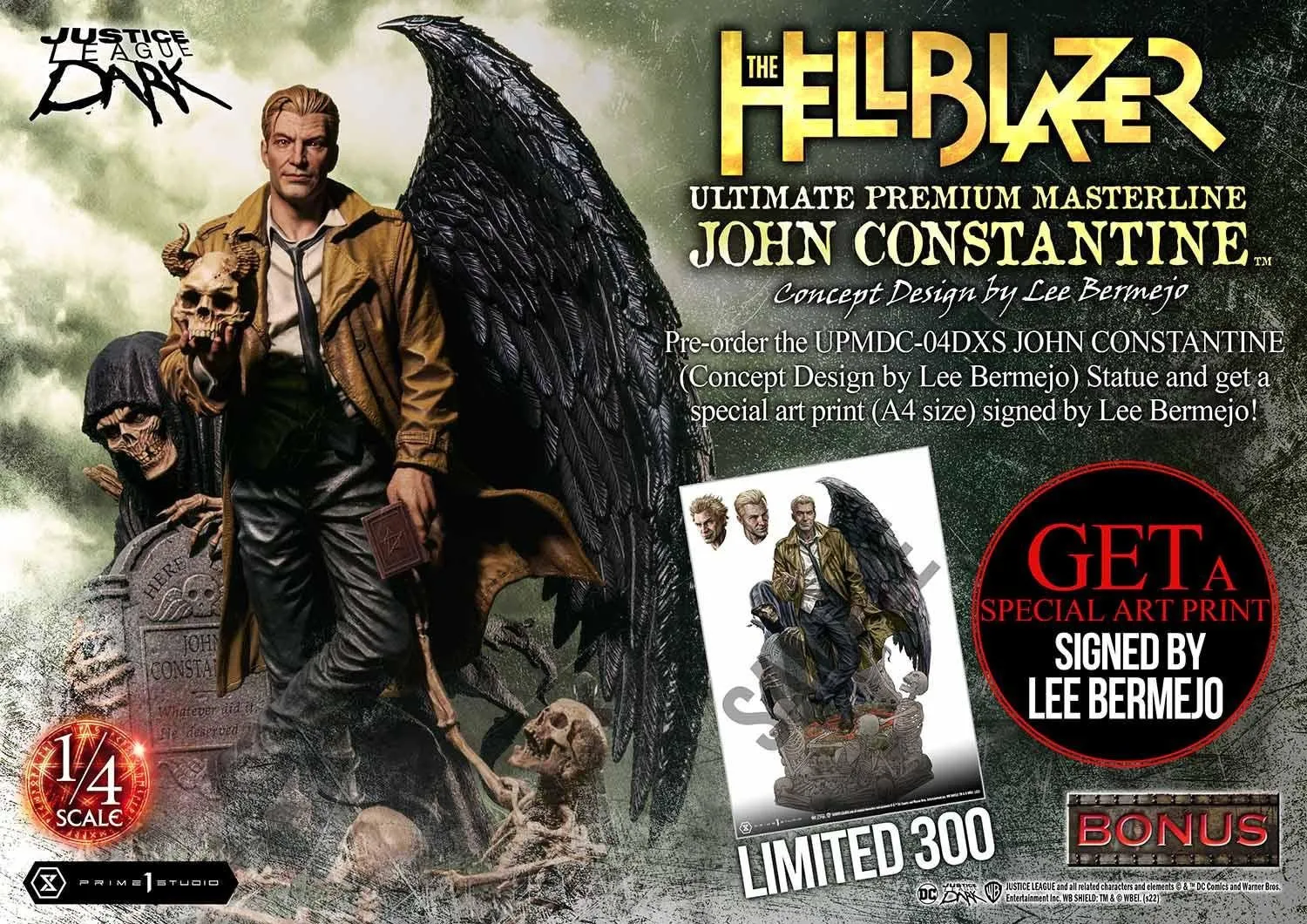 PRE-ORDER: Prime 1 Studio Ultimate Premium Masterline Hell Blazer (Comics) JOHN CONSTANTINE (Concept Design by Lee Bermejo) DX Bonus Version 1/4 Scale Statue