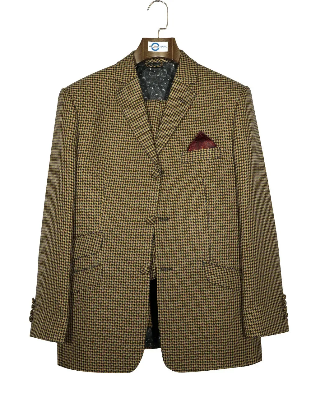 Retro Blazer Brown and Black Houndstooth Blazer Jacket