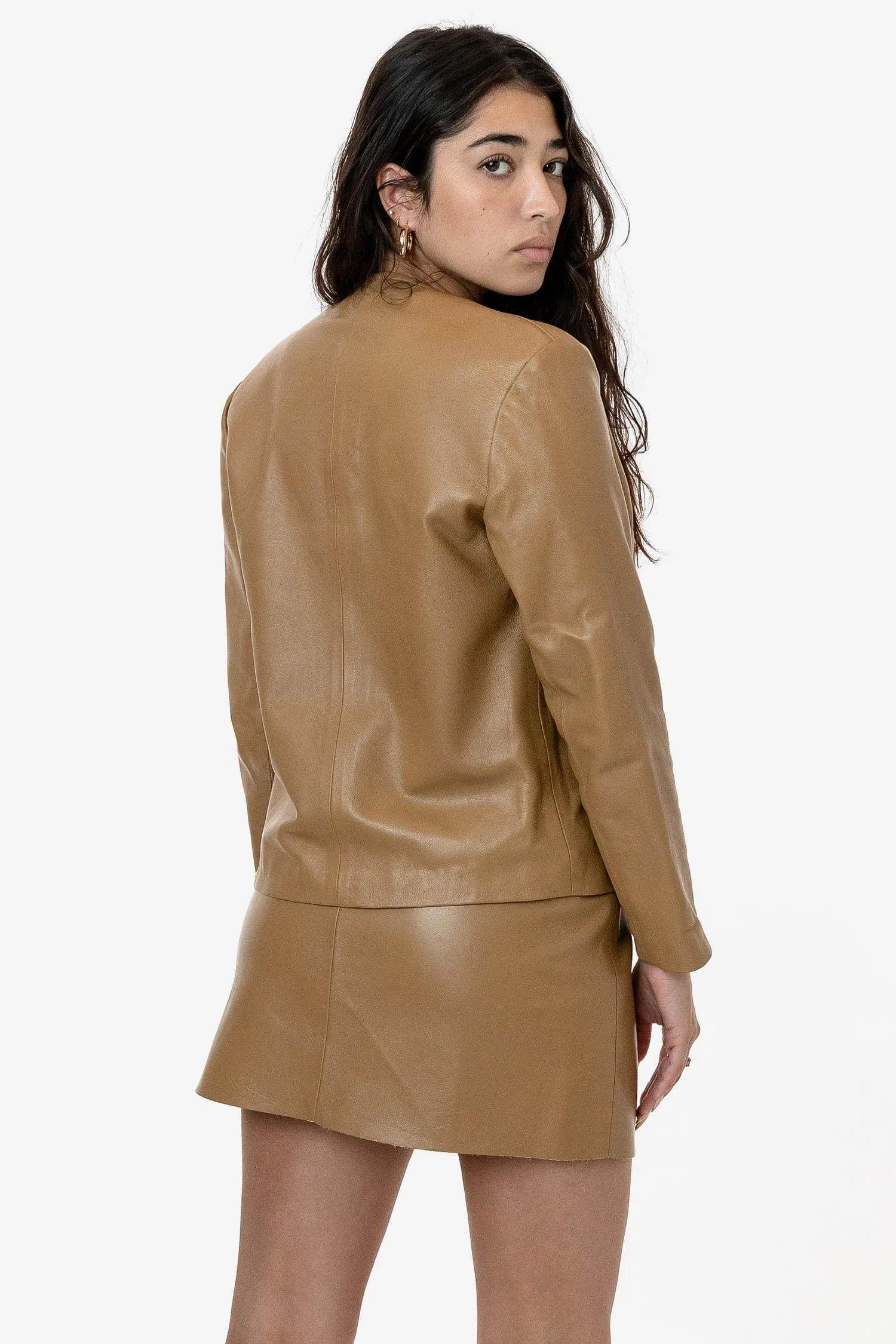 RLH3000 - Leather Collarless Blazer