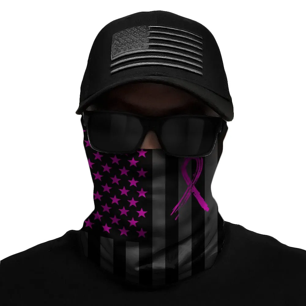 Shadow USA Flag - Breast Cancer Awareness Multi-Use Face Bandana