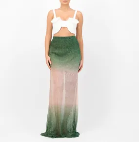 Shimmer ombre maxi skirt