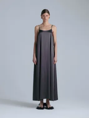 Silk Maxi Slip Dress 'Aphrodite' in Magic Grey