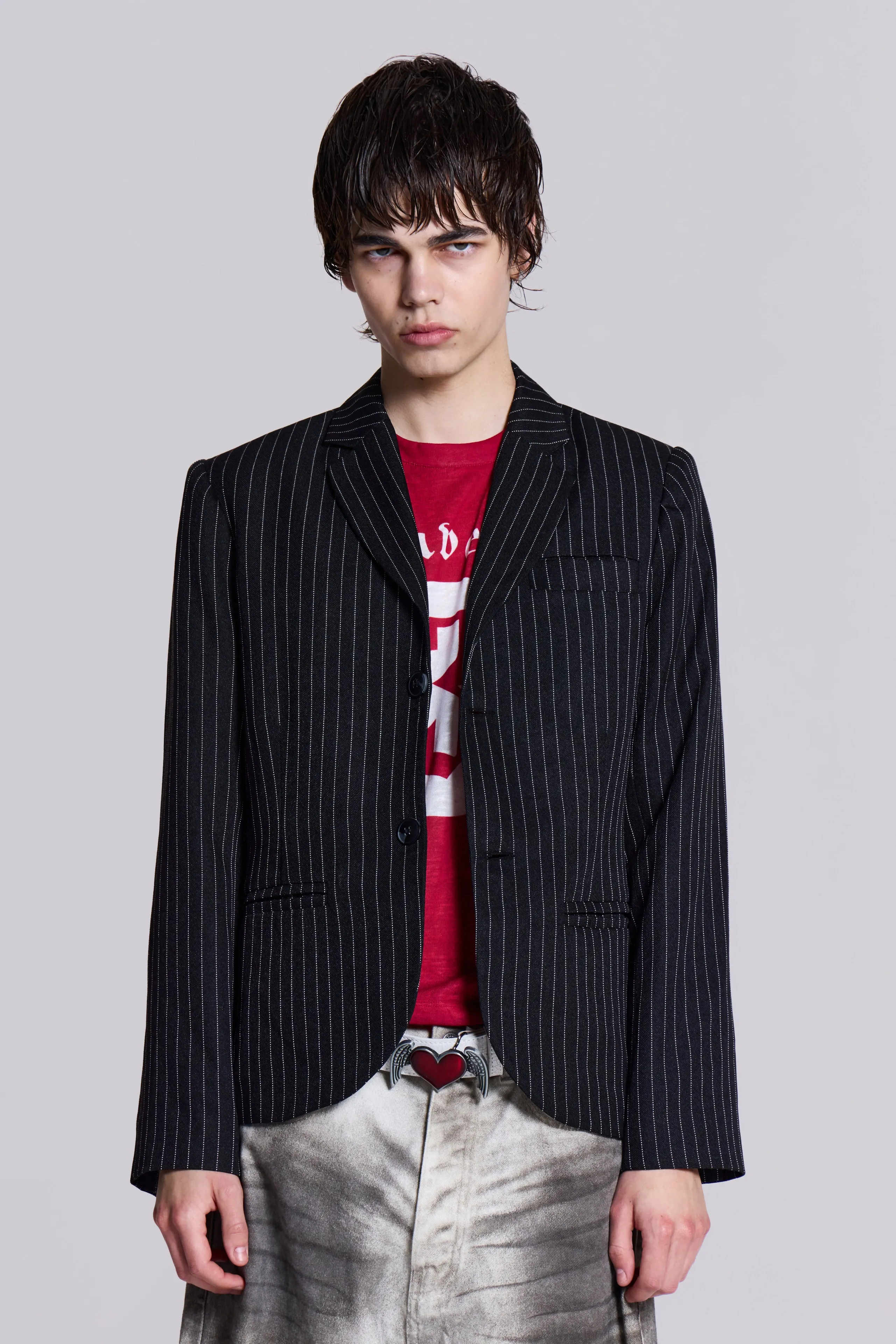 Slim Fit Pinstripe Blazer