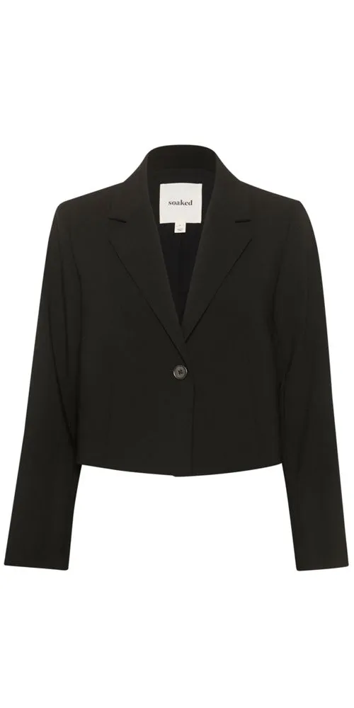 Soaked Cropped Blazer, black