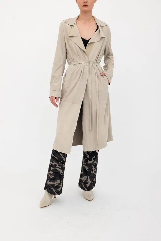 Suede Leather Dust Coat