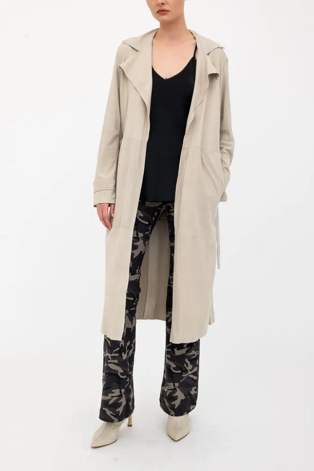 Suede Leather Dust Coat