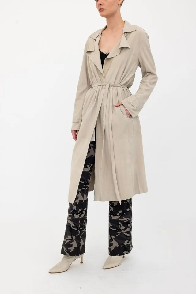 Suede Leather Dust Coat