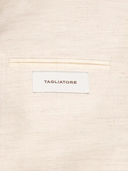 Tagliatore   Cotton &amp; linen single breast blazer 