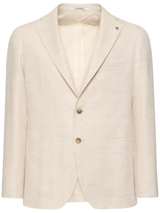 Tagliatore   Cotton &amp; linen single breast blazer 