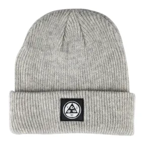 Talisman PVC Patch Merino Wool Beanie - Heather Grey