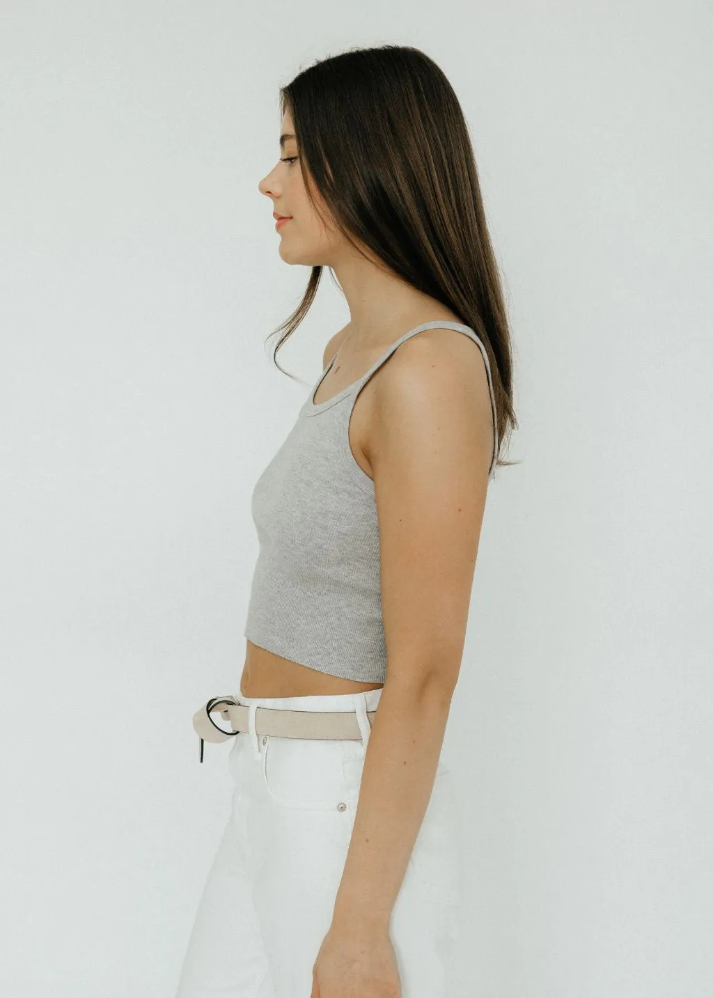 Éterne Cropped Rib Tank Heather Grey