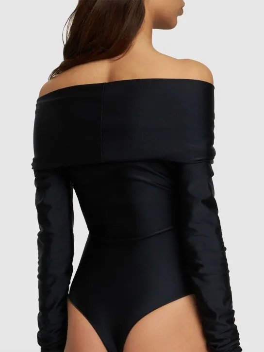 The Andamane   Kendall off the shoulder Lycra bodysuit 