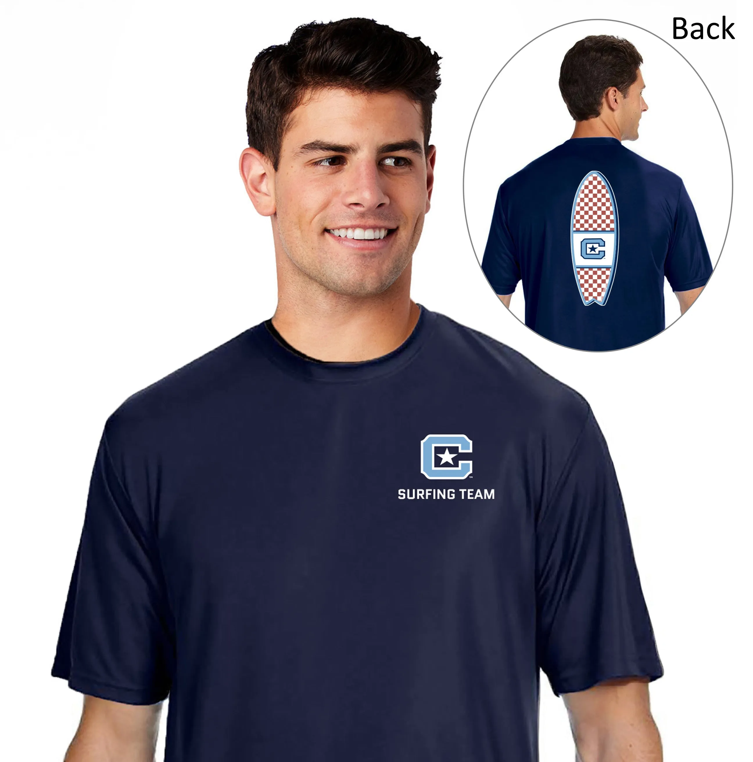 The Citadel, C Star, Club Sports - Surfing Team, A4 Men's Cooling Performance T-Shirt