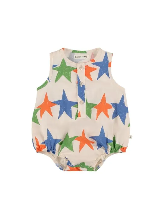 The New Society   Star printed cotton bodysuit 