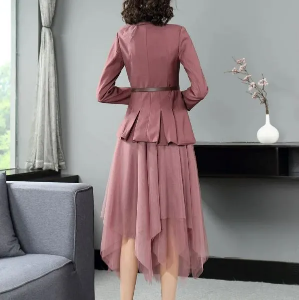 The Siohban Long Sleeve Two Piece Dress - Multiple Colors