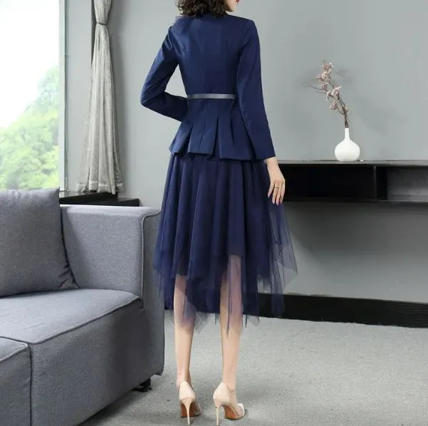 The Siohban Long Sleeve Two Piece Dress - Multiple Colors